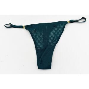 Victoria's Secret Icon Adjustable Monogram Thong Panties Green Size Small NWT
